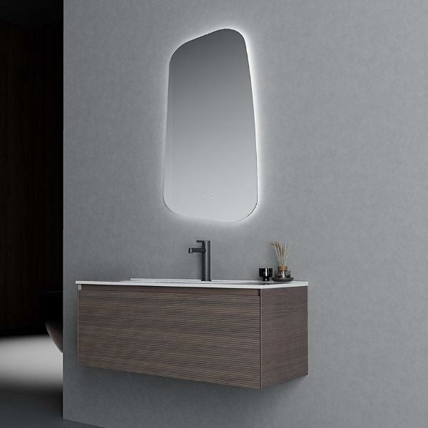LED Mirror backlit with COB light strip, CCT: 2800K~6000K, adjustable colour, three colors, with the function of dimming and defogger