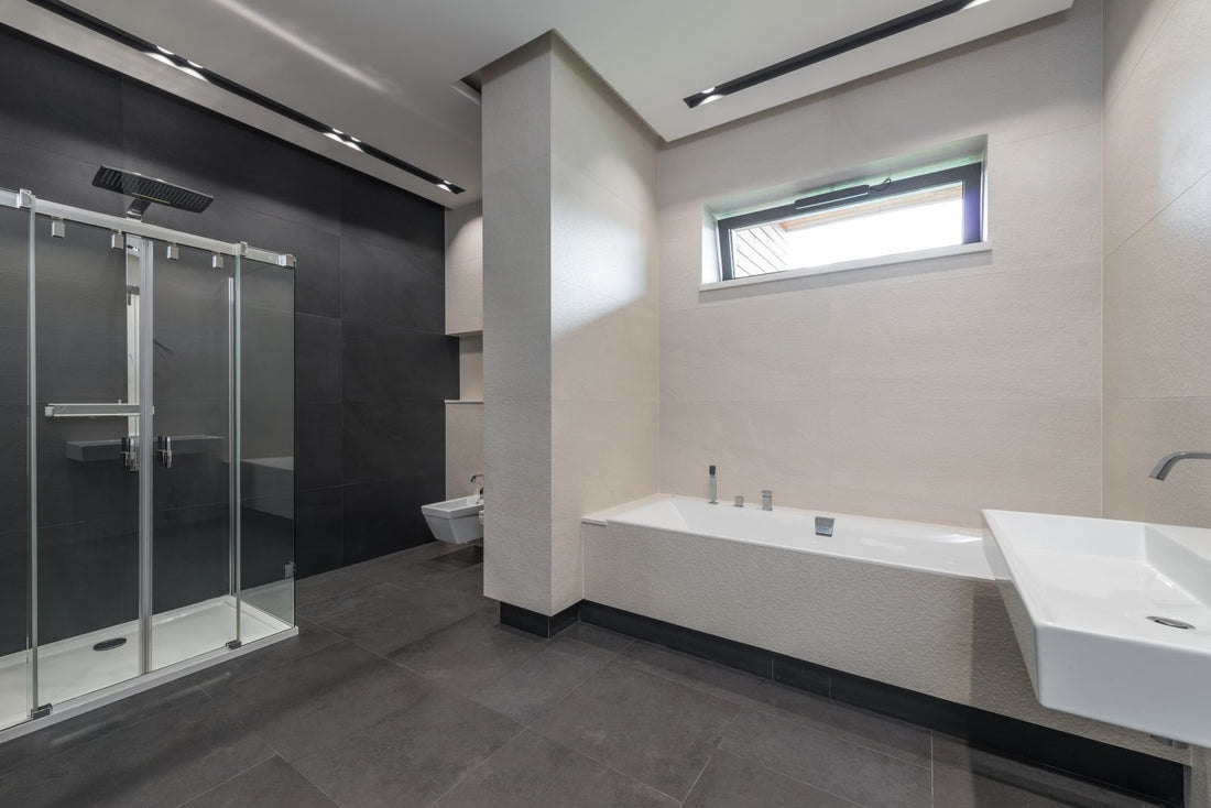 Level-entry shower in a modern bathroom, the most common NDIS and aged care home modification
