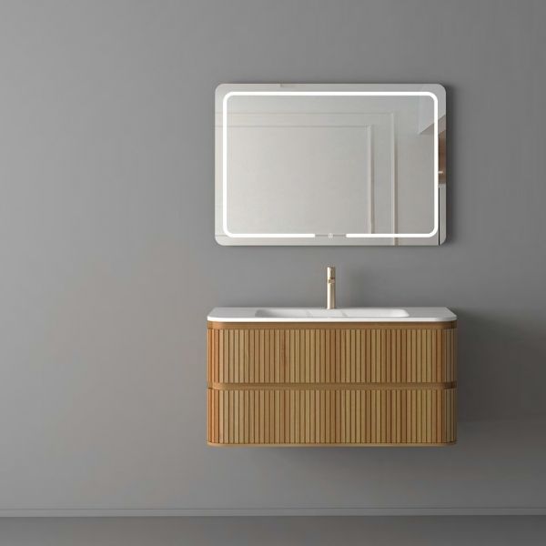 Lily Curved Wall-Hung Vanity | 800 & 900mm Acacia Melamine