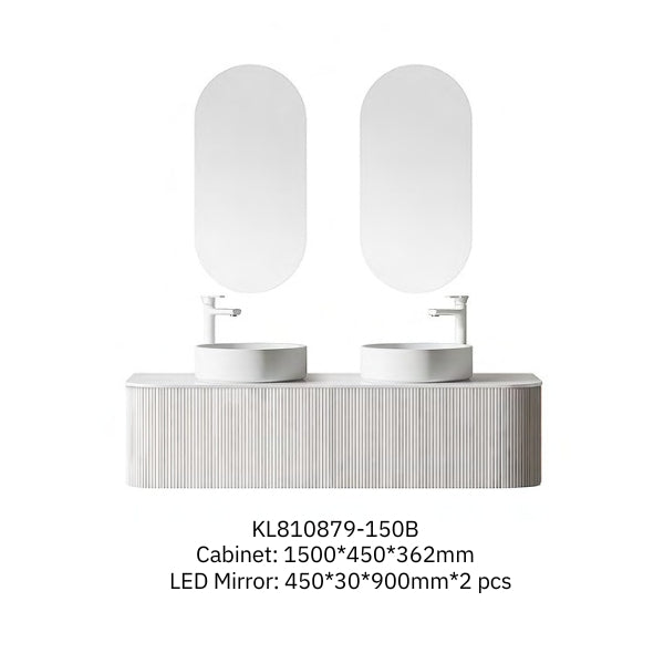 Jasmine Minimal Curved Wall-Hung Vanity