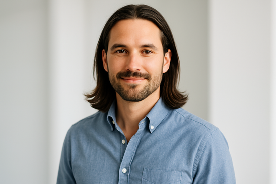 a man with semi long hair